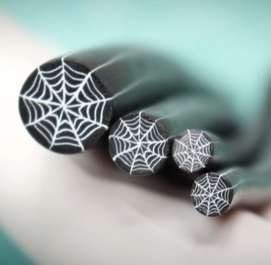 Canne toile d'araignée en pâte polymère tutos Halloween